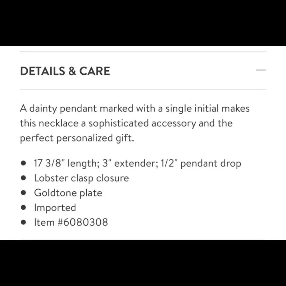 Kate Spade Mini Initial Pendant Necklace P